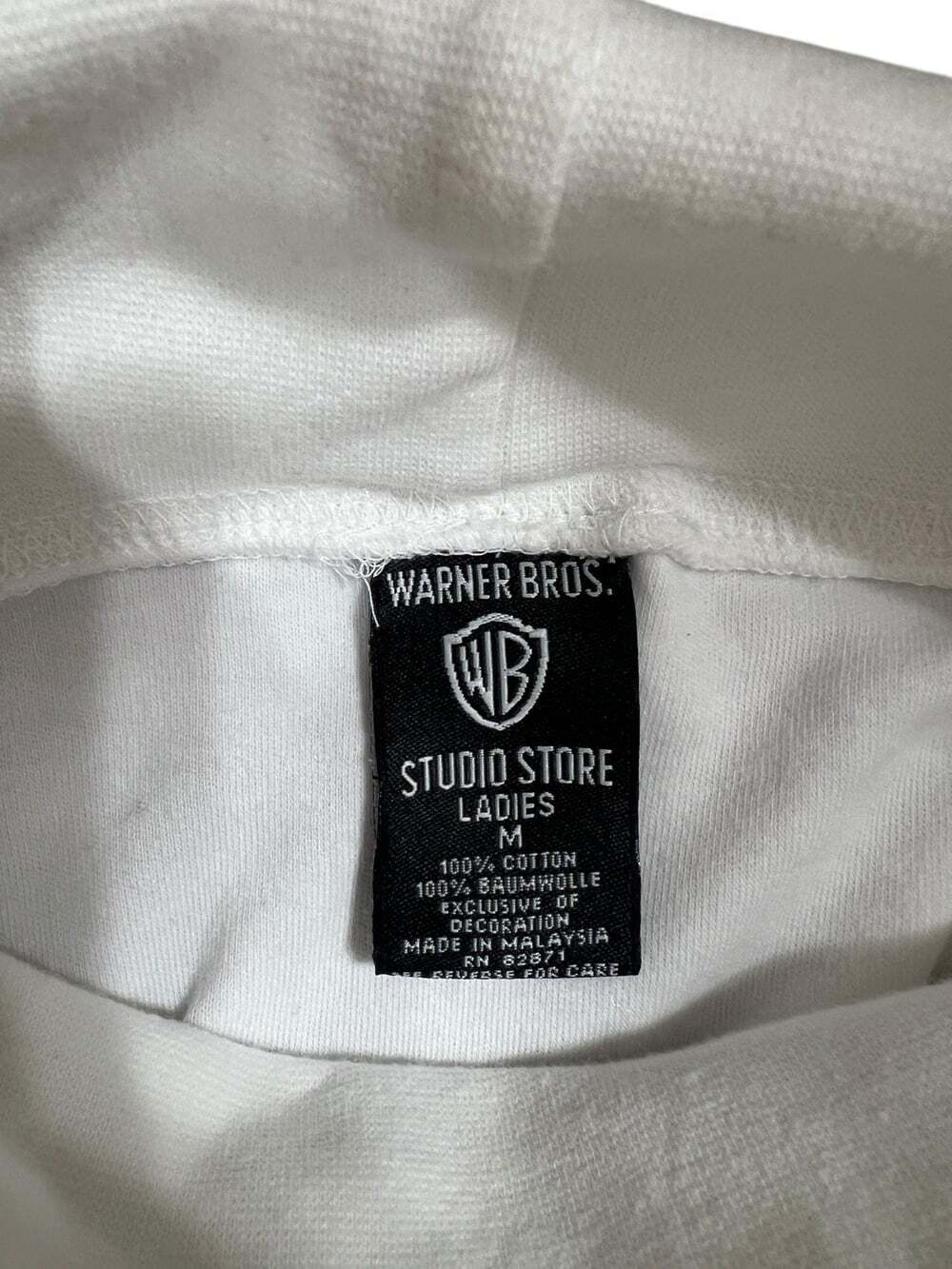 Vintage WB Tweety Bird 100% Cotton Quirky Y2K 90s Retro White Turtleneck Shirt-M - Picture 4 of 5